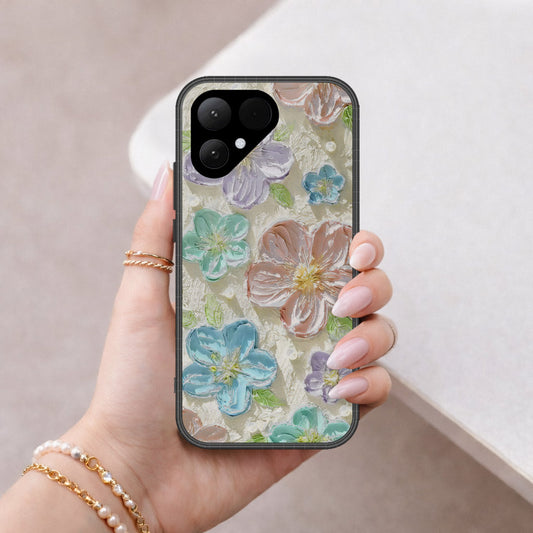 Tecno Pova Curve 2 Cover - Floral Series - Design 14 - Blue & Purple - HQ Premium Shine Durable Shatterproof Case