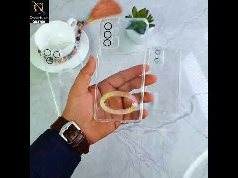Oppo A77s Cover - Transparent - New Gradient Shaded Logo Hole Camera Lense Protection Soft Silicon Case