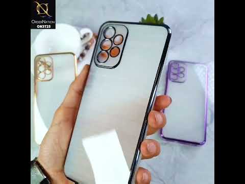 Vivo Y11s Cover - Silver - New Trendy Glossy Border With Camera Protection Soft Silicon Case