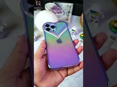 iPhone 14 Pro Max Cover - Purple - New 3D Love Heart Camera Bumper  Frame Protective Soft Case