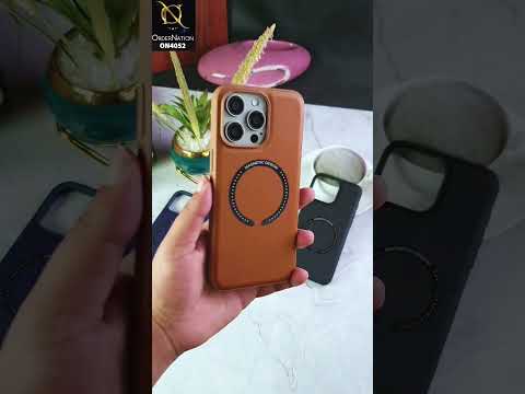 Xiaomi Redmi Note 8 Pro Cover - Brown - Leather Texture Silicon Magnetic Design Soft Case