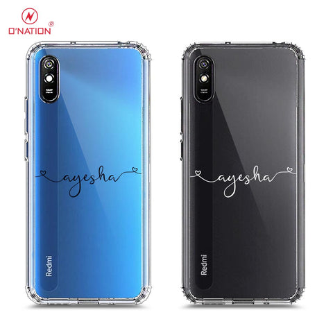 Xiaomi Redmi 9i Cover - Personalised Name Series - 8 Designs - Clear Phone Case - Soft Silicon Borders