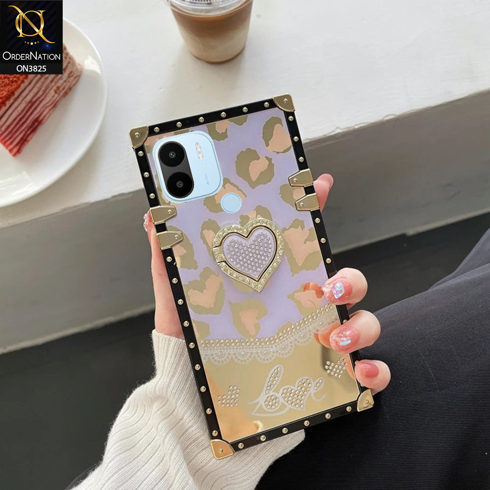 Xiaomi Redmi A1 Plus Cover - Design3 - Heart Bling Diamond Glitter Soft TPU Trunk Case With Ring Holder