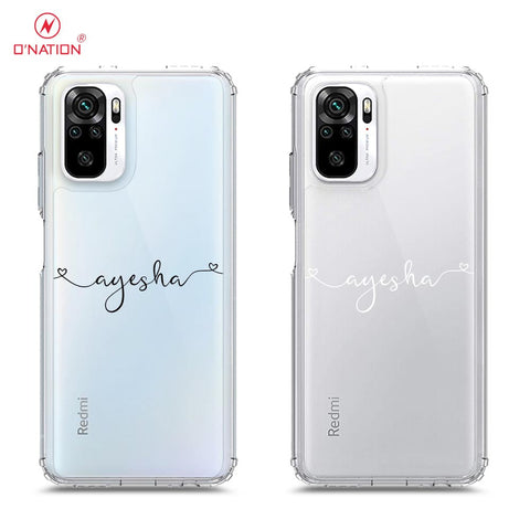 Xiaomi Redmi Note 10S Cover - Personalised Name Series - 8 Designs - Clear Phone Case - Soft Silicon Borders