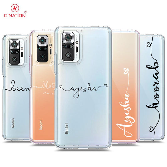 Xiaomi Redmi Note 10 Pro Max Cover - Personalised Name Series - 8 Designs - Clear Phone Case - Soft Silicon Borders