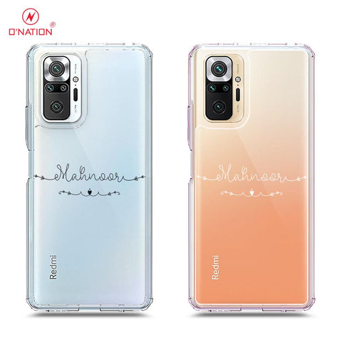 Xiaomi Redmi Note 10 Pro Max Cover - Personalised Name Series - 8 Designs - Clear Phone Case - Soft Silicon Borders