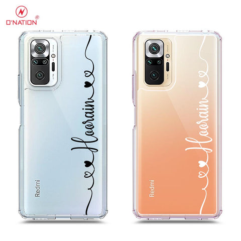 Xiaomi Redmi Note 10 Pro Max Cover - Personalised Name Series - 8 Designs - Clear Phone Case - Soft Silicon Borders