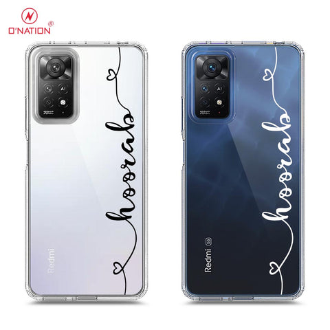 Xiaomi Redmi Note 11 Pro 5G Cover - Personalised Name Series - 8 Designs - Clear Phone Case - Soft Silicon Borders