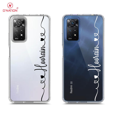 Xiaomi Redmi Note 11 Pro 5G Cover - Personalised Name Series - 8 Designs - Clear Phone Case - Soft Silicon Borders