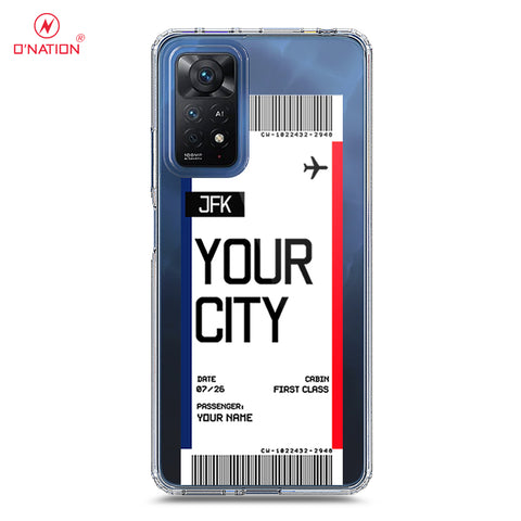 Xiaomi Redmi Note 11 Pro 5G Cover - Personalised Boarding Pass Ticket Series - 5 Designs - Clear Phone Case - Soft Silicon Borders