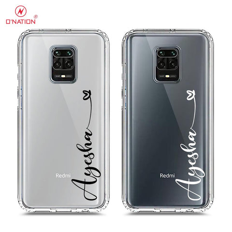 Xiaomi Redmi Note 9S Cover - Personalised Name Series - 8 Designs - Clear Phone Case - Soft Silicon Borders