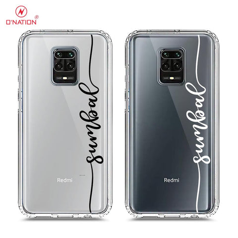 Xiaomi Redmi Note 9S Cover - Personalised Name Series - 8 Designs - Clear Phone Case - Soft Silicon Borders