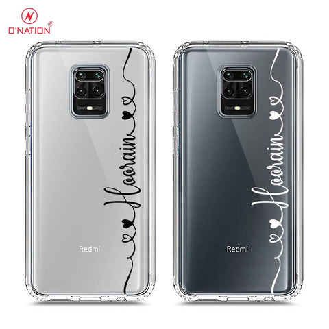 Xiaomi Redmi Note 9S Cover - Personalised Name Series - 8 Designs - Clear Phone Case - Soft Silicon Borders