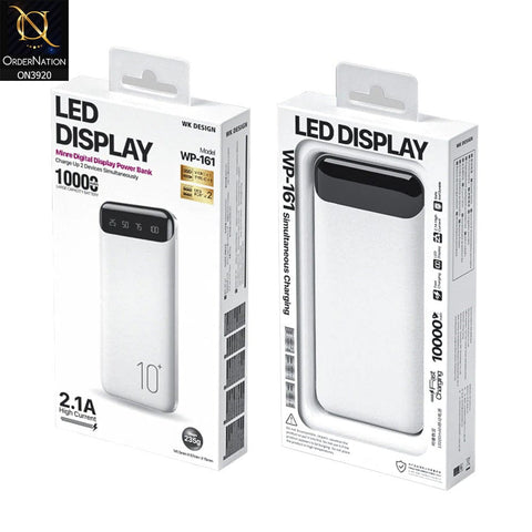 Remax WK WP-161 10000mAh Power Bank - White