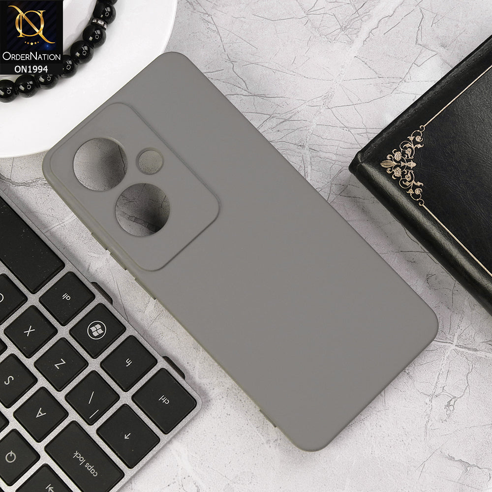 Oppo Reno 11F 5G Cover - Gray - Matte Shockproof Sillica Gel Soft Case