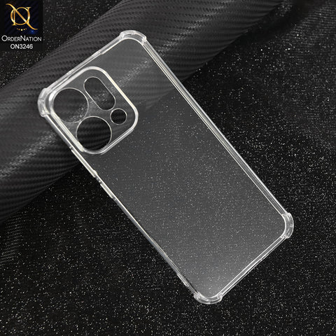 Oppo Reno 14 Cover - Transparent - Soft 4D Design Shockproof Silicone Transparent Clear Camera Protection Case