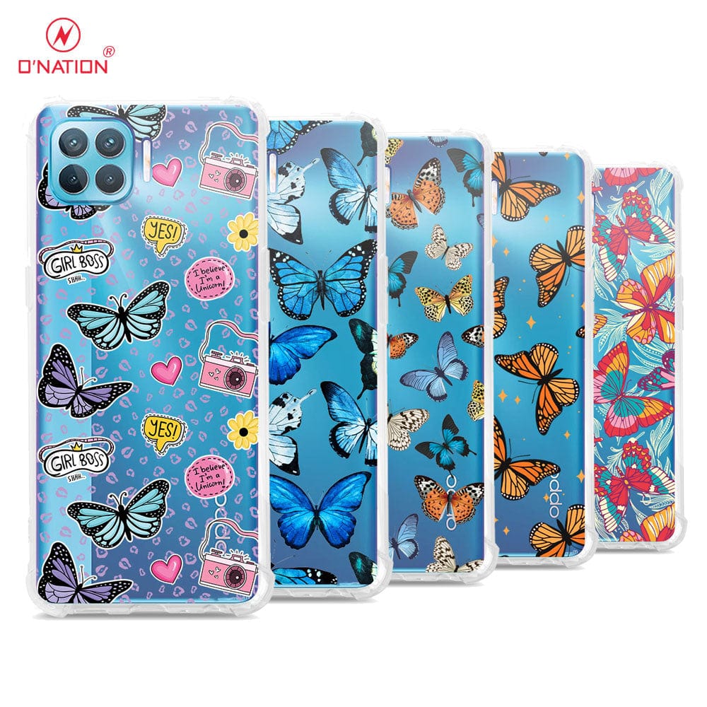 Oppo Reno 4F Cover - O'Nation Butterfly Dreams Series - 9 Designs - Clear Phone Case - Soft Silicon Borders