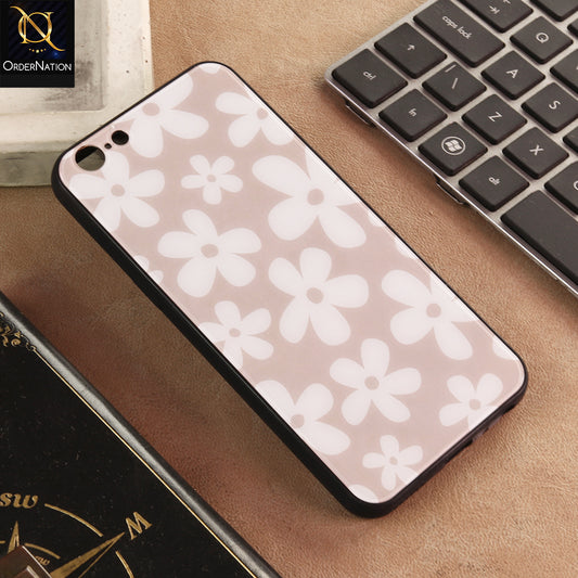 Oppo A57 Cover - Elegant White Floral Pattern Glass Phone Case