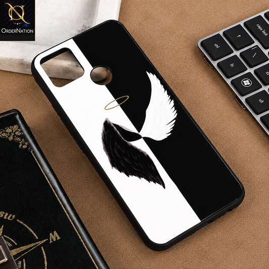 Realme C25s Cover - Elegant Angel Wings Pattern Mobile Glass Cover