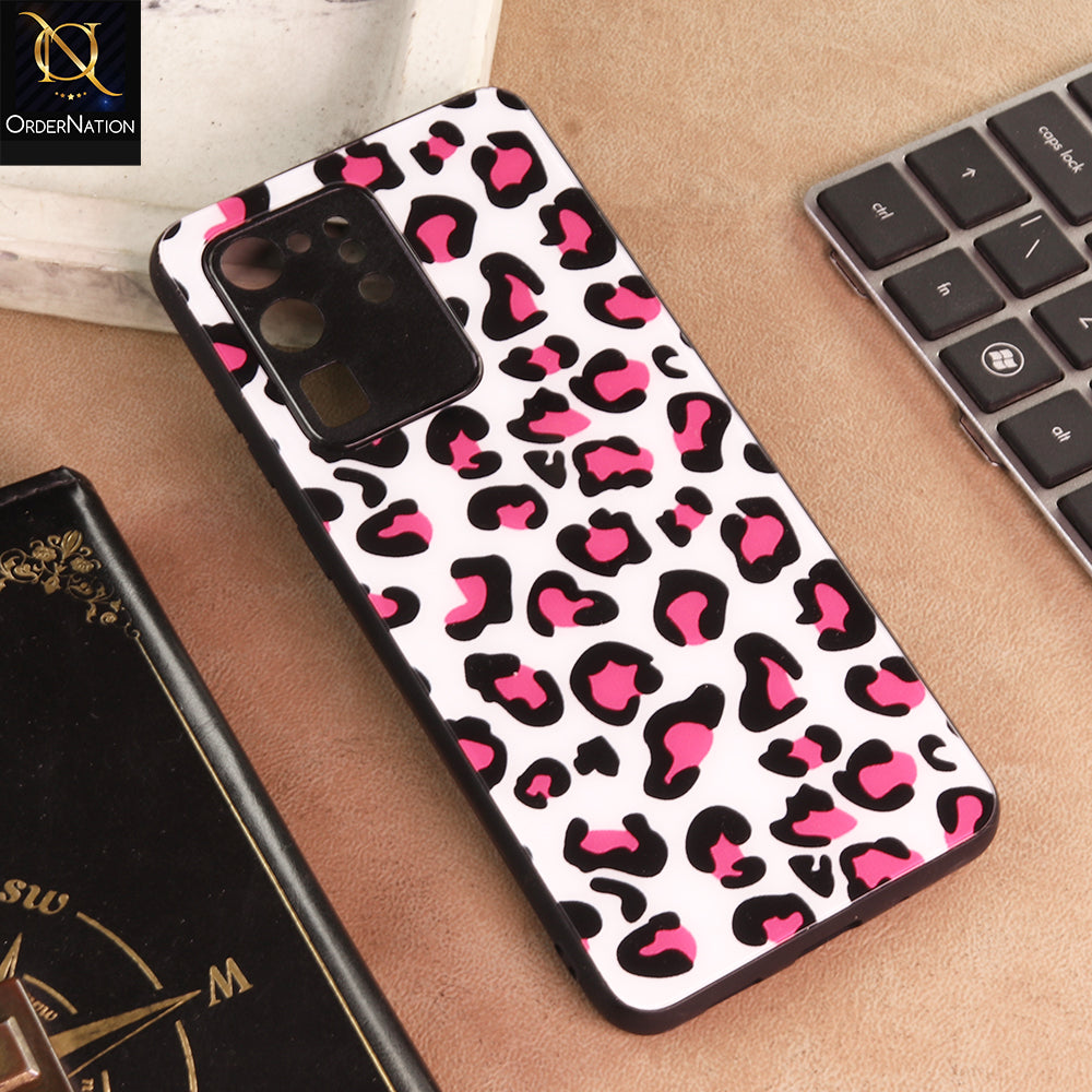 Samsung Galaxy S20 Ultra Cover - Hot Pink Leopard Pattern Glass Phone Cover
