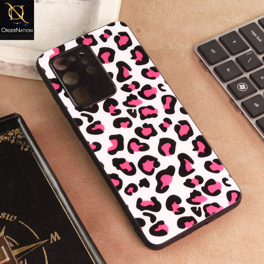 Samsung Galaxy S20 Ultra Cover - Hot Pink Leopard Pattern Glass Phone Cover