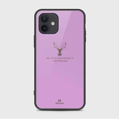iPhone 12 Cover - Nice Series - D29 - HQ Ultra Shine Premium Infinity Glass Soft Silicon Borders Case ( Fast Delivery )