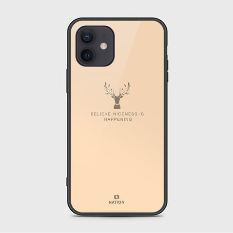 iPhone 12 Cover - Nice Series - D29 - HQ Ultra Shine Premium Infinity Glass Soft Silicon Borders Case ( Fast Delivery )