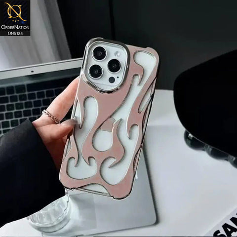 iPhone 15 Pro Cover - Rose Gold - New Shiny Electroplating Flame Series Soft Case