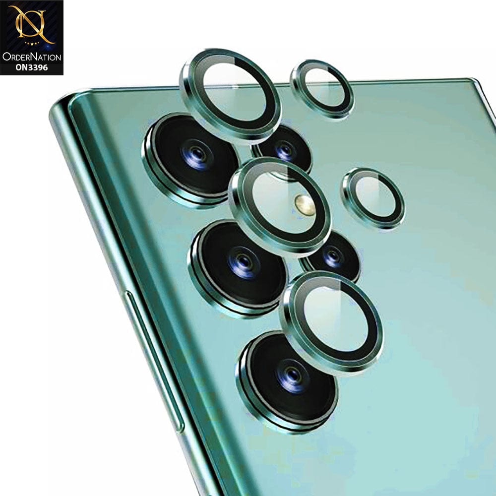 Samsung Galaxy S23 Ultra 5G Camera Protector - Green - Metal Ring Camera Glass Protector