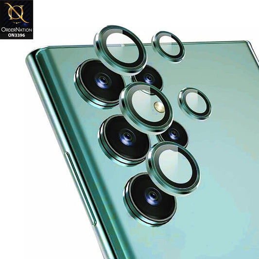 Samsung Galaxy S23 Ultra 5G Camera Protector - Green - Metal Ring Camera Glass Protector