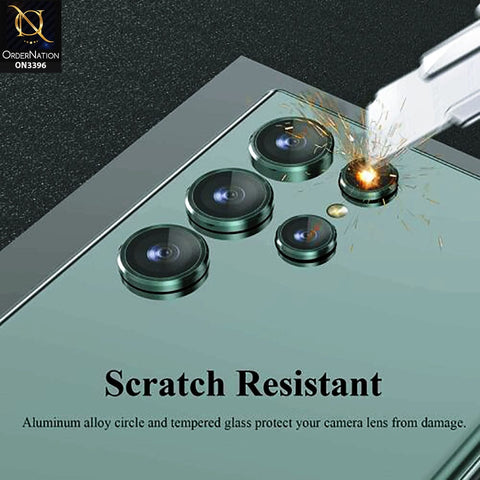 Samsung Galaxy S23 Ultra 5G Camera Protector - Green - Metal Ring Camera Glass Protector