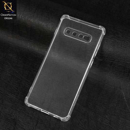 Samsung Galaxy S10 Plus Cover - Transparent -  Soft 4D Design Shockproof Silicone Transparent Clear Camera Protection Case