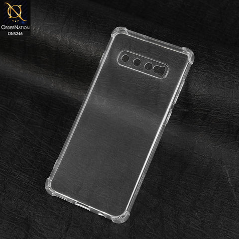 Samsung Galaxy S10 Plus Cover - Transparent -  Soft 4D Design Shockproof Silicone Transparent Clear Camera Protection Case