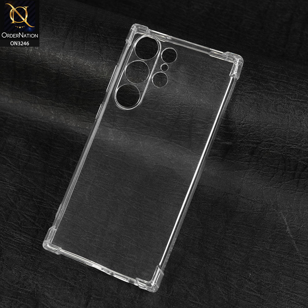 Samsung Galaxy S23 Ultra 5G Cover - Transparent -  Soft 4D Design Shockproof Silicone Transparent Clear Camera Protection Case