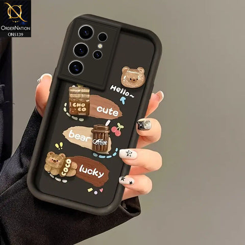 Samsung Galaxy S23 Ultra - Black - Trendy 3D Cute Cartoon And Coffee Chocolate Soft Silicon Shockproof Case With Camera Protection