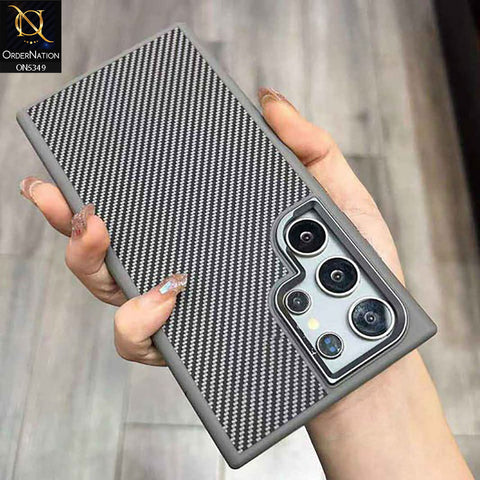 Samsung Galaxy S24 Ultra Cover - Gray - Youksh Carbon Fiber Soft Borders Case