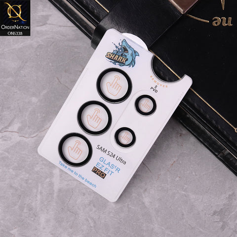 Samsung Galaxy S24 Ultra Camera Protector - Titanium Gray - Blue Shark Metal Frame Camera Protector