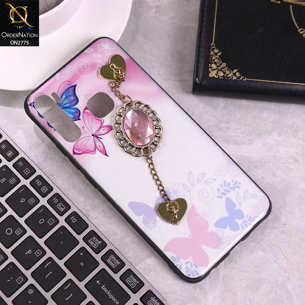 Infinix S5 Cover - Design 2 - Cute Girlish Chain Stone Brogue Back Soft Case