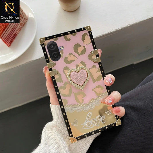 Samsung Galaxy A07 4G Cover - Design 1 - Heart Bling Diamond Glitter Soft TPU Trunk Case With Ring Holder