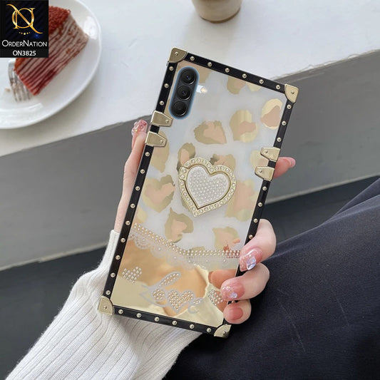 Samsung Galaxy A57 Cover - Design 2 - Heart Bling Diamond Glitter Soft TPU Trunk Case With Ring Holder