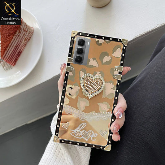 Infinix Hot 60 Pro Plus Cover - Design 5 - Heart Bling Diamond Glitter Soft TPU Trunk Case With Ring Holder