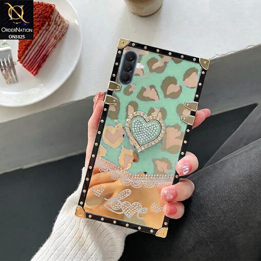 Samsung Galaxy A57 Cover - Design 6 - Heart Bling Diamond Glitter Soft TPU Trunk Case With Ring Holder