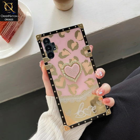 Samsung Galaxy A13 Cover - Design 1 - Heart Bling Diamond Glitter Soft TPU Trunk Case With Ring Holder