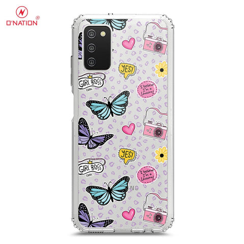 Samsung Galaxy M02s Cover - O'Nation Butterfly Dreams Series - 9 Designs - Clear Phone Case - Soft Silicon Borders