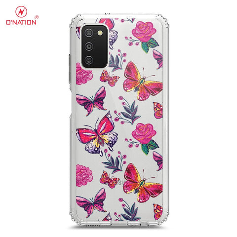 Samsung Galaxy M02s Cover - O'Nation Butterfly Dreams Series - 9 Designs - Clear Phone Case - Soft Silicon Borders