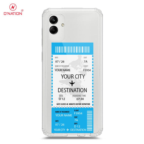 Samsung Galaxy M13 5G Cover - Personalised Boarding Pass Ticket Series - 5 Designs - Clear Phone Case - Soft Silicon Borders