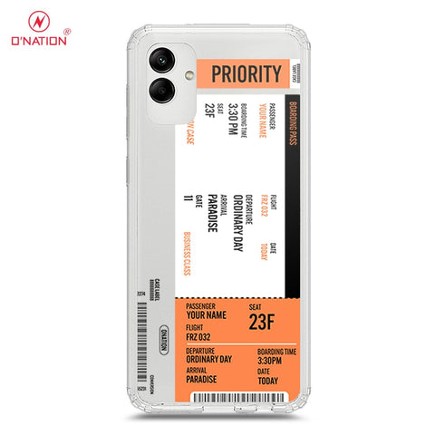 Samsung Galaxy M13 5G Cover - Personalised Boarding Pass Ticket Series - 5 Designs - Clear Phone Case - Soft Silicon Borders