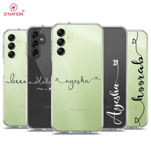 Samsung Galaxy A14  Cover - Personalised Name Series - 8 Designs - Clear Phone Case - Soft Silicon Borders