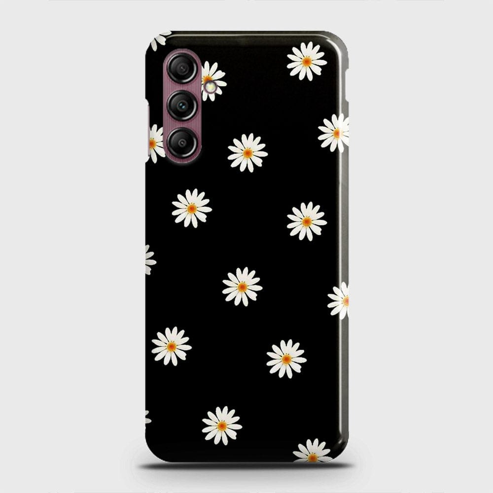 Samsung Galaxy A14 5G Cover - White Bloom Flowers with Black Background Printed Hard Case with Life Time Colors Guarantee (Fast Delivery)