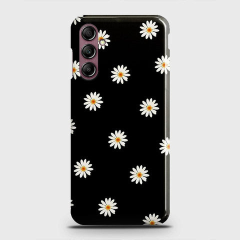 Samsung Galaxy A14 5G Cover - White Bloom Flowers with Black Background Printed Hard Case with Life Time Colors Guarantee (Fast Delivery)